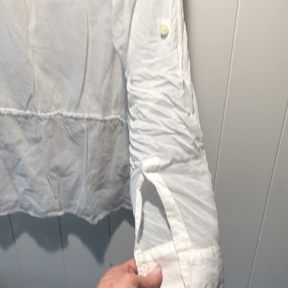 Banana Republic sheet cotton overlay top drawstring waist pockets on front XL - Picture 8 of 9